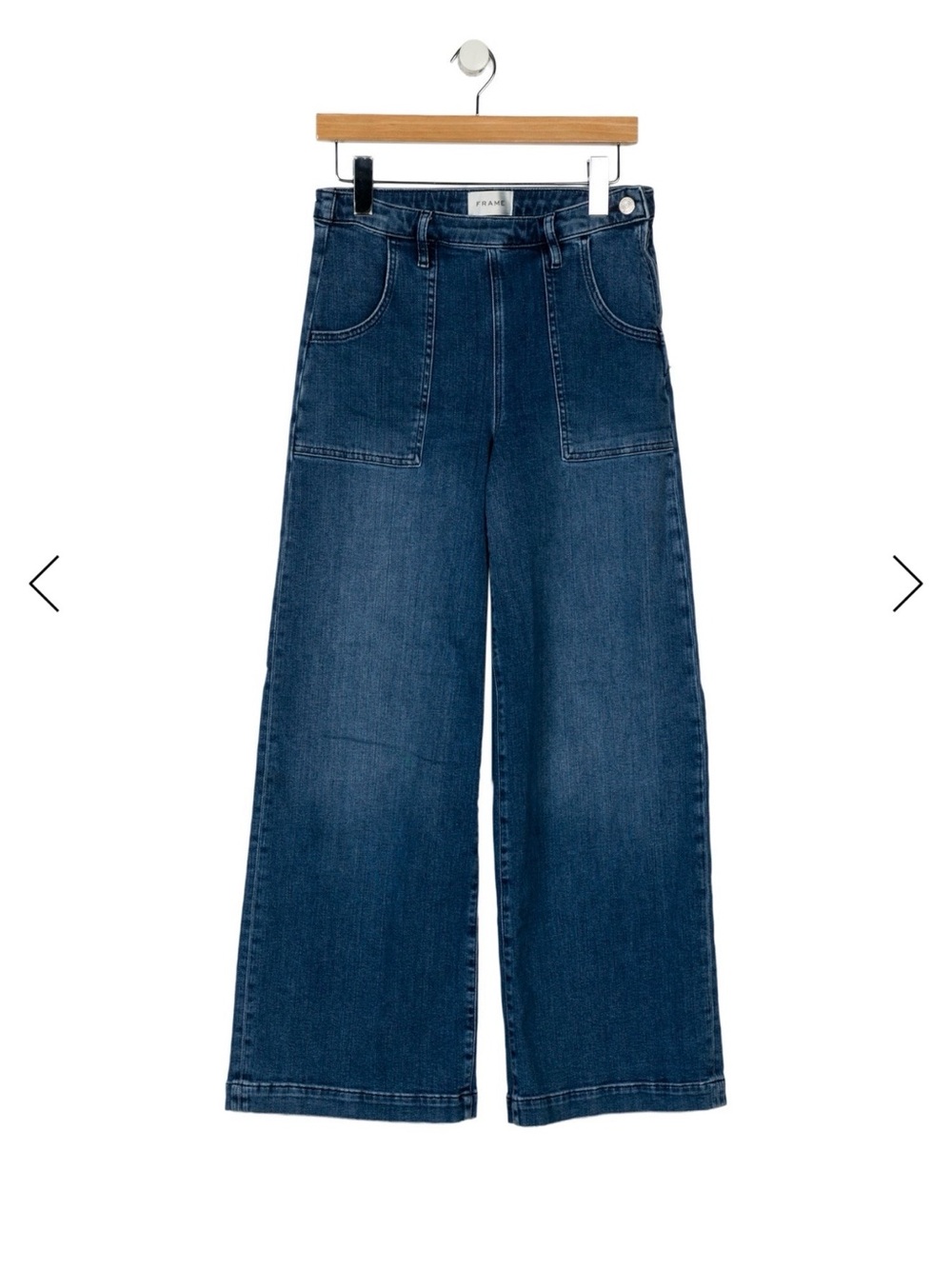 Frame Denim Indigo High-Rise Wide Leg Jeans